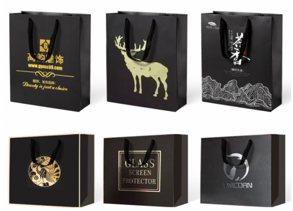 黑(hei)卡燙金手提(tí)袋